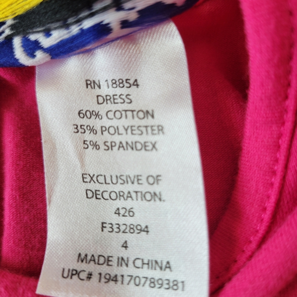 Pink Dress with Gold Lettering Size 4 - Picture 4 of 4